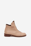 Leather Ankle Boots With Zipper Beige Zazoo 2785/079