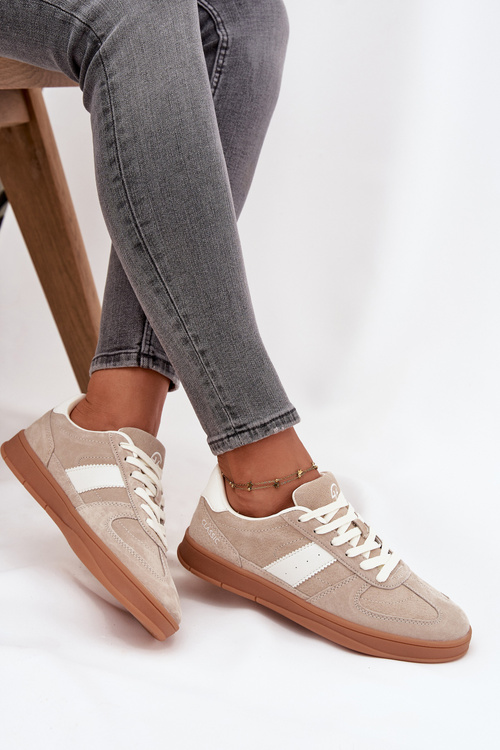 Suede Women's Sneakers Vinceza 14029 Beige