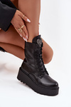 Leather Women's Ankle Boots With Decorated Insulated Black Ulrika