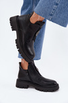 Insulated Low Women's Ankle Boots With Decoration On Zip Black Lavira