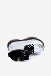 Lined Girls Patent Ankle Boots with Zip Silver Novita