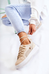 Women's Sport Leather Shoes Beige Salmira