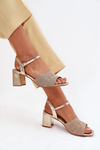 Women's Sandals With Block Heel Gold Sarena
