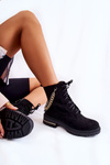Suede warm boots with a chain Black Sorita