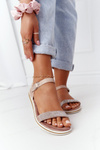 Sandals With Cubic Zirconia S.Barski 701-18 Beige