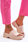 Women's Platform Slippers Beige Carmela
