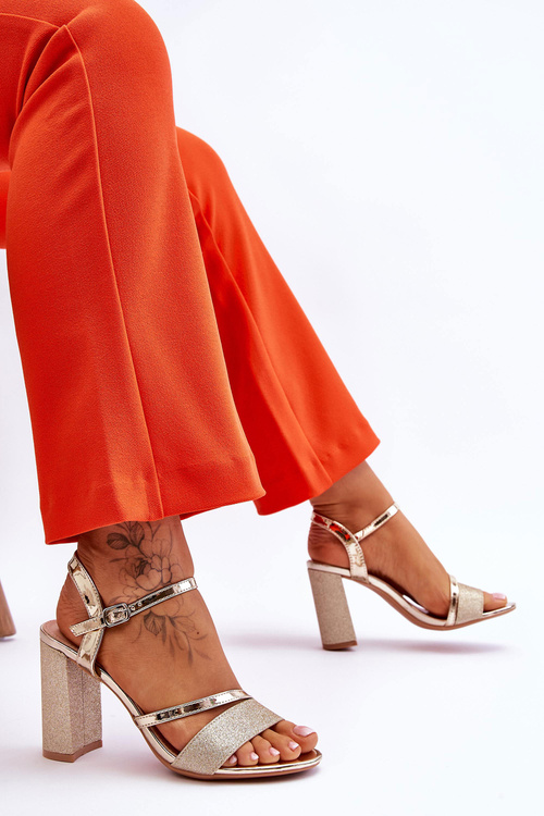 Glossy High Heel Sandals gold Alicia