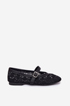 Perforated ballerinas with strap black Orphali