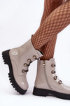 Women's Quilted Boots with Ornamental Buttons D&A MR870-51 Light beige