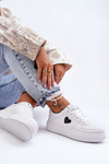 Classic Sports Shoes with White-Black Heart Amore