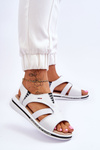 Leather Slip-on Sandals White Regio