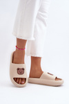 Light Women's Foam Slippers With Teddy Bear Beige Lia