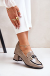 Lacquered Women's Heels With Decoration Beige Artiker 55C1054