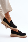 Women's Loafers with Woven Sole Black Torresia