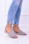 Grey Suede Sandals on Light Platform Espanoso
