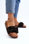 Women's Black Bow Slippers Ezephira