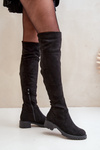 Knee High Boots With Flat Heel Black Filora