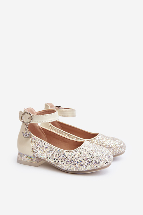 Children's Glitter Ballerina Flats Gold Pardride