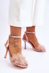 Women's Sandals With Feathers Nude Tiffany