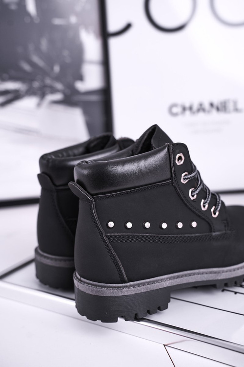 Children's Insulated Boots With Studs Black Gonzo