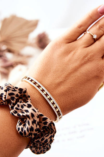 Bransoletka Stalowa Z Cyrkoniami Złota Allia