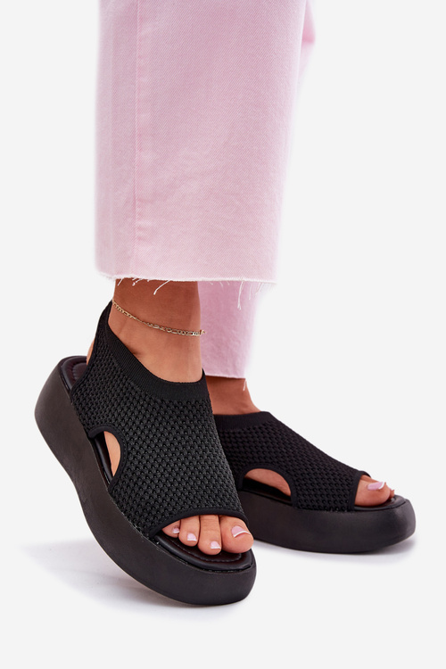 Women Sandals On Platform Black Kavira
