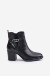 Women's Heeled Boots Insulated With Strap Black Zinithia