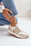 Buty Sportowe Sneakersy Platforma Beżowe Thari