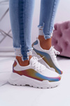 Sporty Women's Shoes Thick Soles Holographic White Party Up