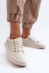 Women's Leather Sneakers Beige Cloesa