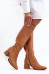Women's Leather Boots on Heel Camel Lewski 2928/B/2