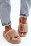 Women's Furry Slippers Beige Biella