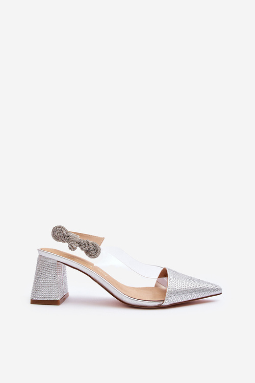 Czółenka Eleganckie W Szpic Srebrne D&A MR91292-1