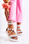 Leather Sandals On The Platform Maciejka 05559-11 White