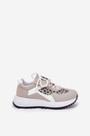 Sports Shoes Sneakers Women On Platform Leopard White-Beige Pumbes
