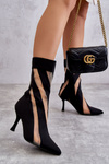 Fashionable Women's High Heel Boots Black Deyna