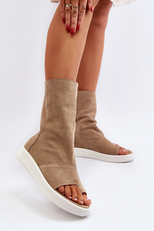 Women's Black Suede Sandals with Upper Zazoo 3441