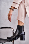 Snake Leather Booties La.Fi 260038B-XC Black