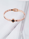 Women's Steel Bracelet With Flower Pink Gold Neo