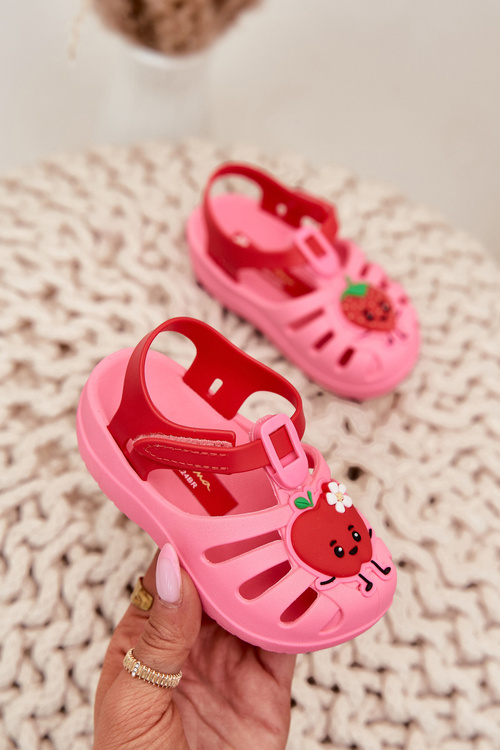 Dziecięce Sandałki Na Rzep Różowo-Czerwone 83615 Ipanema Summer XIV Baby 