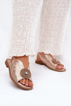 Shimmering Women's Sandals With Decorative Detail S.Barski KV51-012 Rose Gold