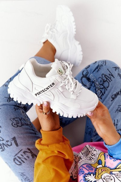 Women's Sneakers On A Chunky Sole White Laugh
