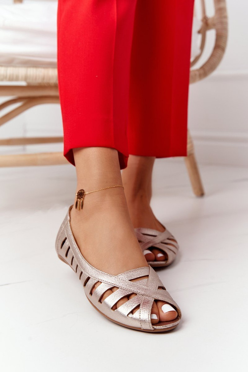 Women’s Leather Ballerinas Gold 04506-25