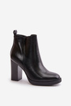 Insulated Women's Heeled Boots Eco Leather Black Teresine