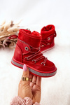 Children's Snowboots with Zircons Red Wellma