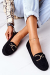 Women's Suede Loafers Black Downtown