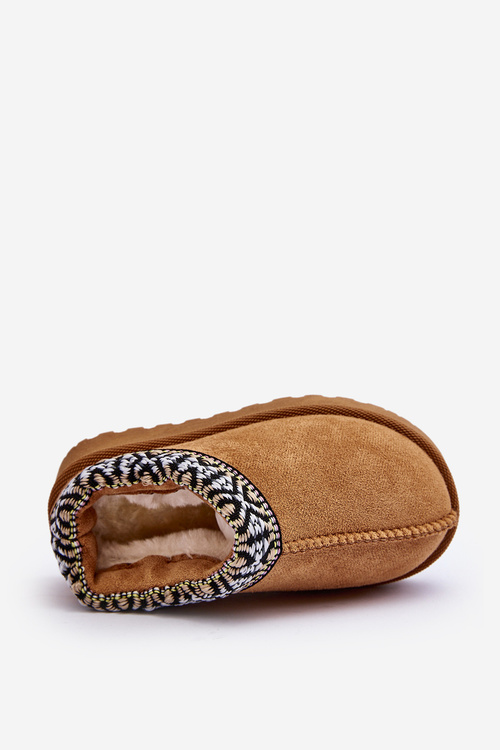 Kapcie Dziecięce Wsuwane Ocieplane Camel Olivane 20219-2B/3B