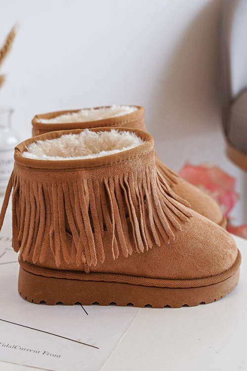 Children's Snow Boots with Decorative Fringes Camel Nimia
