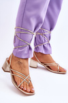 Tied Sandals With High Heels gold Secret Love