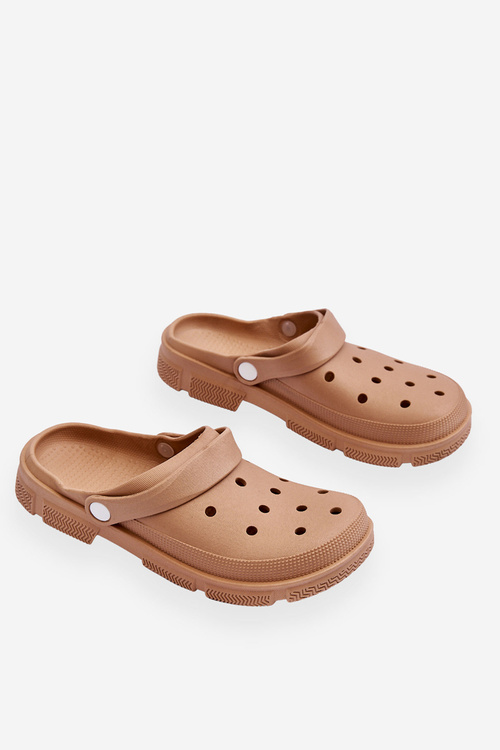 Kroksy Damskie Gumowe Brązowe Rabios